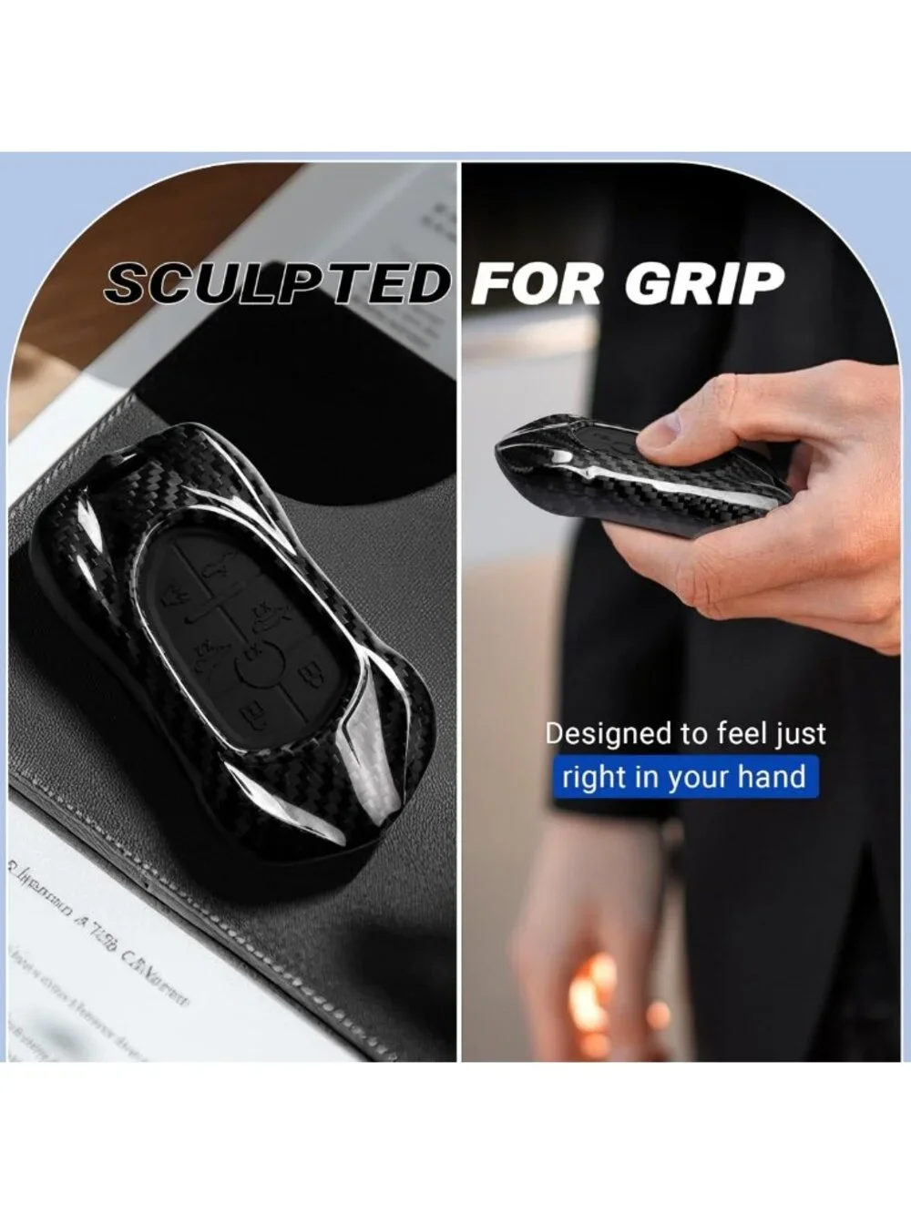 Luxury Carbon Fiber Key Fob Cover for Corvette C8 2020-2026 | Protective Case